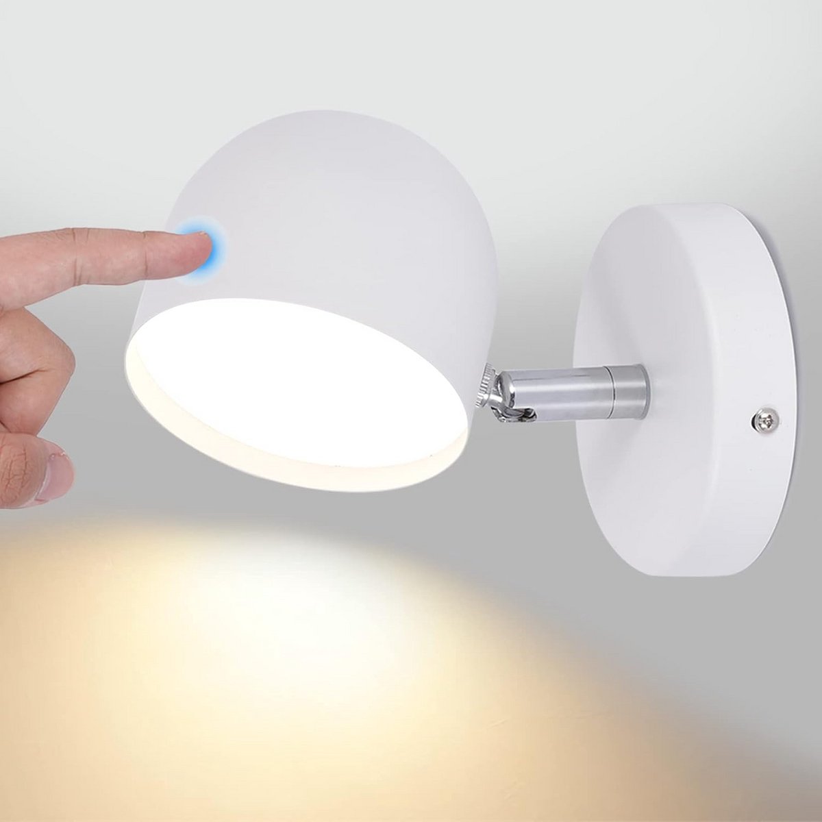 Dimbare LED Wandlamp met Touch Bediening - Flexibel Draaibaar - Warm Wit Licht voor Slaapk