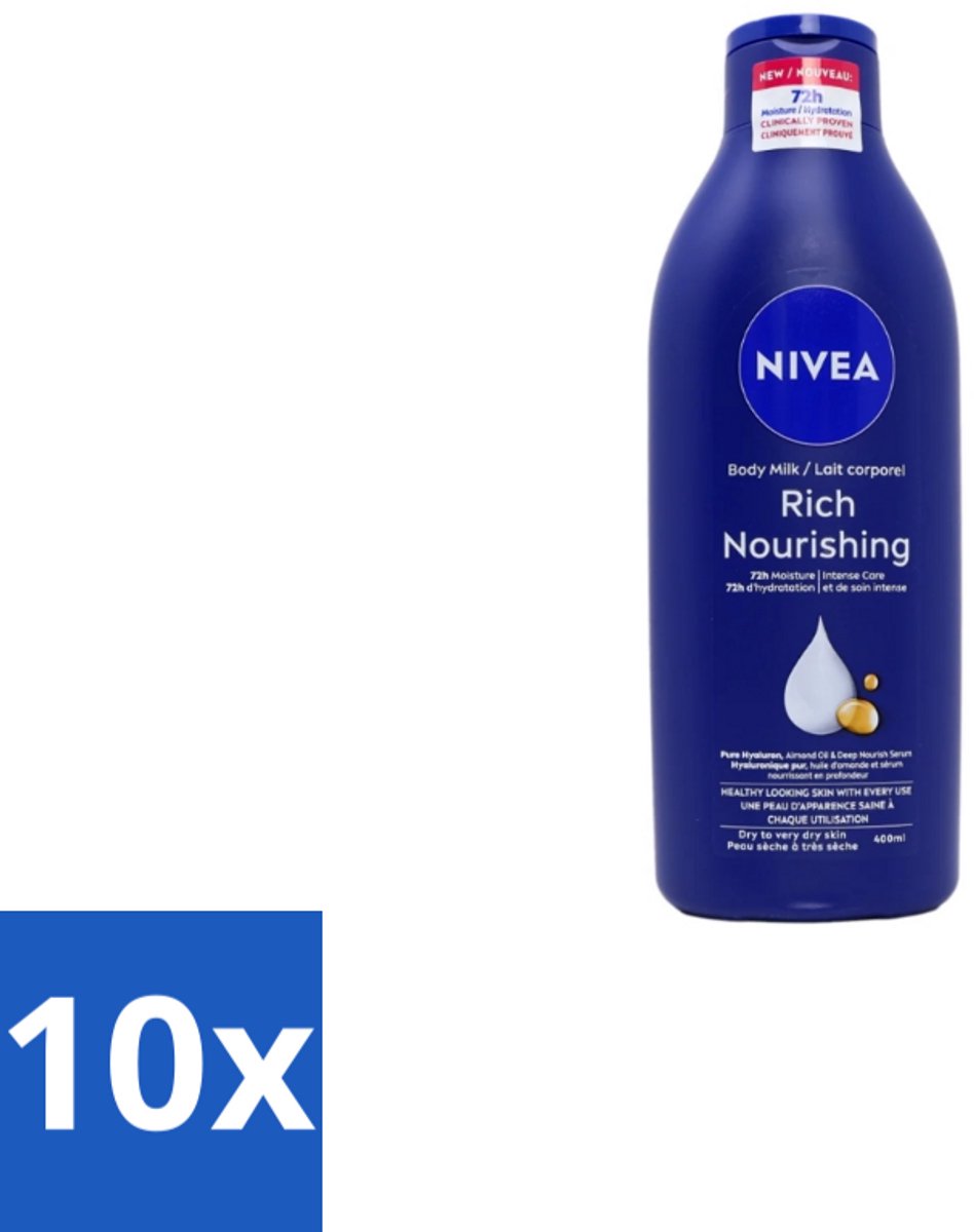 Nivea – Bodylotion – Voor Droge Huid – 400 ml - Bulkverpakking - 10 stuks