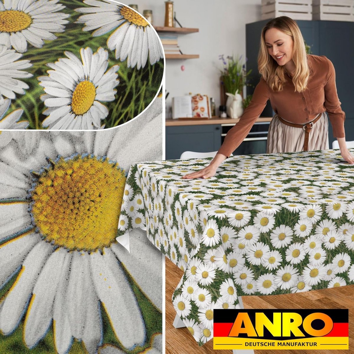 Afwasbaar tafelzeil met Kamilleprint - Keuken en Tuin