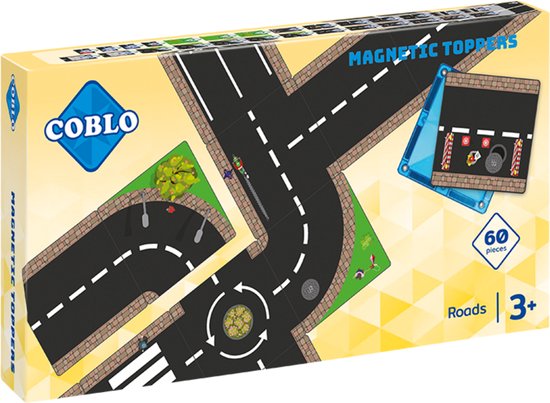 Coblo Magneet Toppers Wegen 50 stuks - Magnetische Wegen - Magnetisch speelgoed - Educatief speelgoed - Cadeau kind - Speelgoed 3 jaar t/m 12 jaar