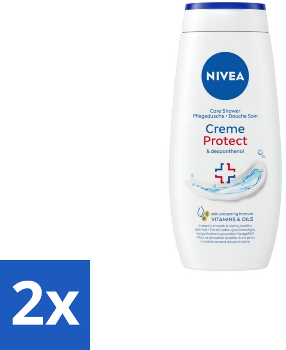 2 x Nivea – Douchecrème – Protect – 250 ml - Douchecrème - Huidverzorging - Huidbescherming - Vitamine C - Vitamine E