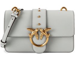 PINKO schoudertas Love One Mini ST. CL. Pearl Grey - Antique Gold blauwgrijs