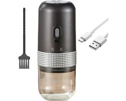 Elektrische Koffiemolen Koffiebonen Maler met één druk op de knop, Draagbare Keramische Koffiemolen, Instelbare Maalgraden, Oplaadbare Mini Koffiemolen voor Bonen Noten Granen, 25g Capaciteit grijs