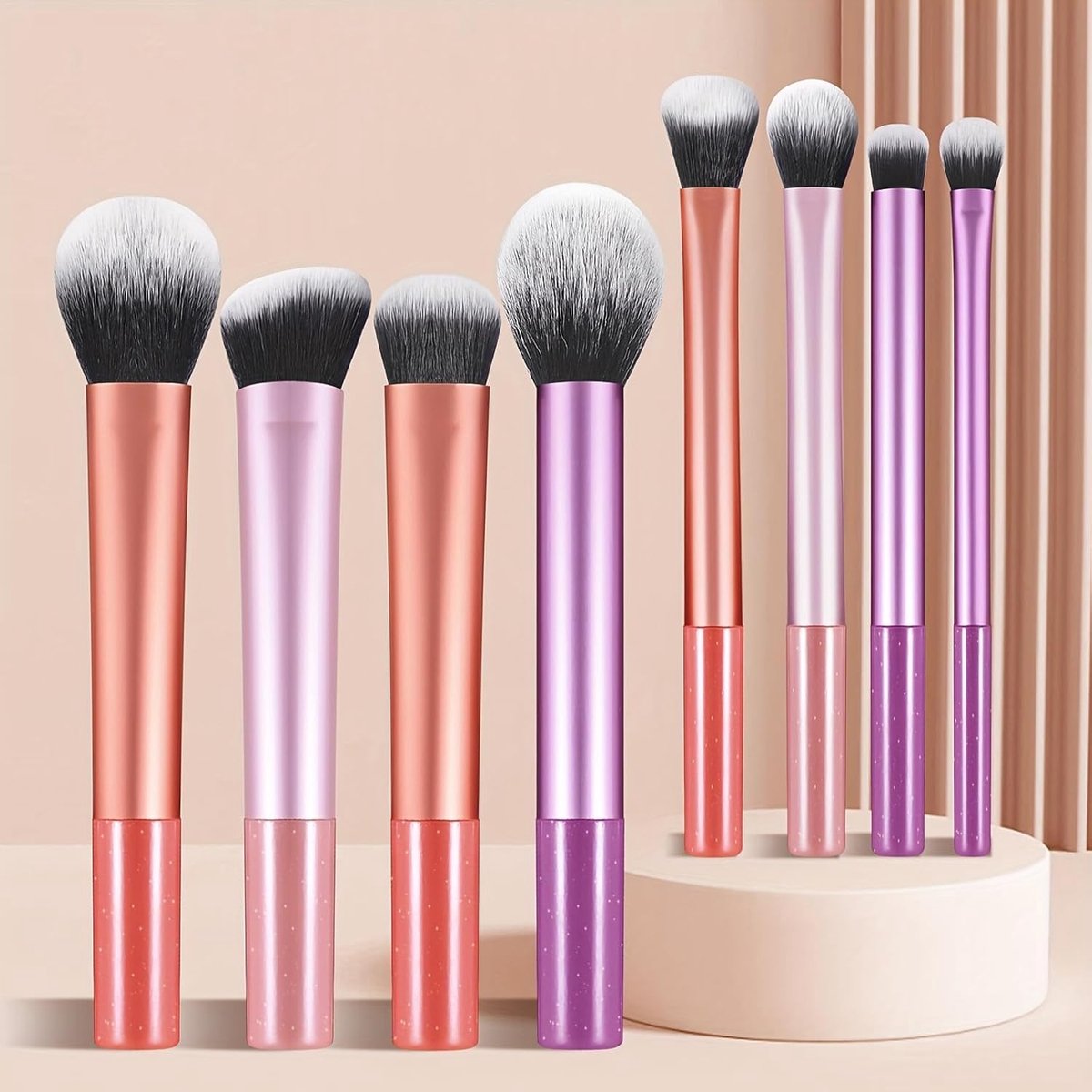 Ynkkvre - Make up kwast - Borstels - Kwastensets - Multifunctionele Kosmetikpinsel - Geschikt Voor Gezichts- En Oogmake-Up/Geborsteld Voor Betere Controle - 10 Stuks - Voor Onderweg+Meerkleurig