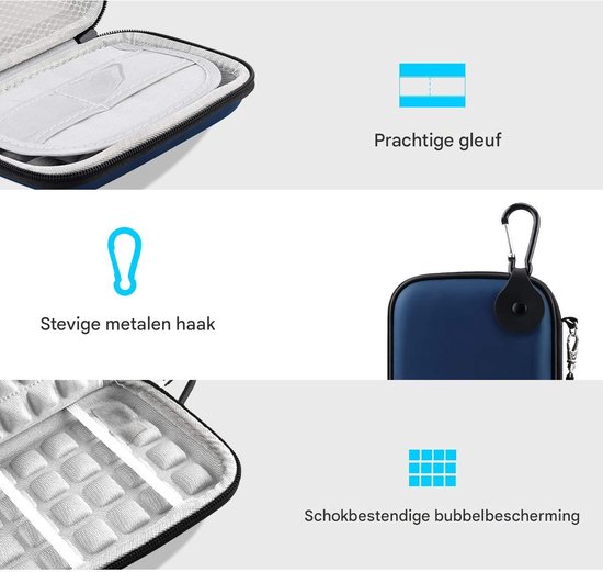 Ynkkvre - Harde Schijf Draagtas - Opberghoes - Powerbank Organizer - Waterafstotende Beschermhoes - Schokbestendig Ontwerp Voor 1-6 TB 2.5" HDD/SSD - 1 Stuk - Blauw van Ynkkvre — afbeelding 2