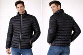 Crossfield Merk Heren Winter Puffer Jas – Zwart – Maat 50 – Warm & Comfortabel