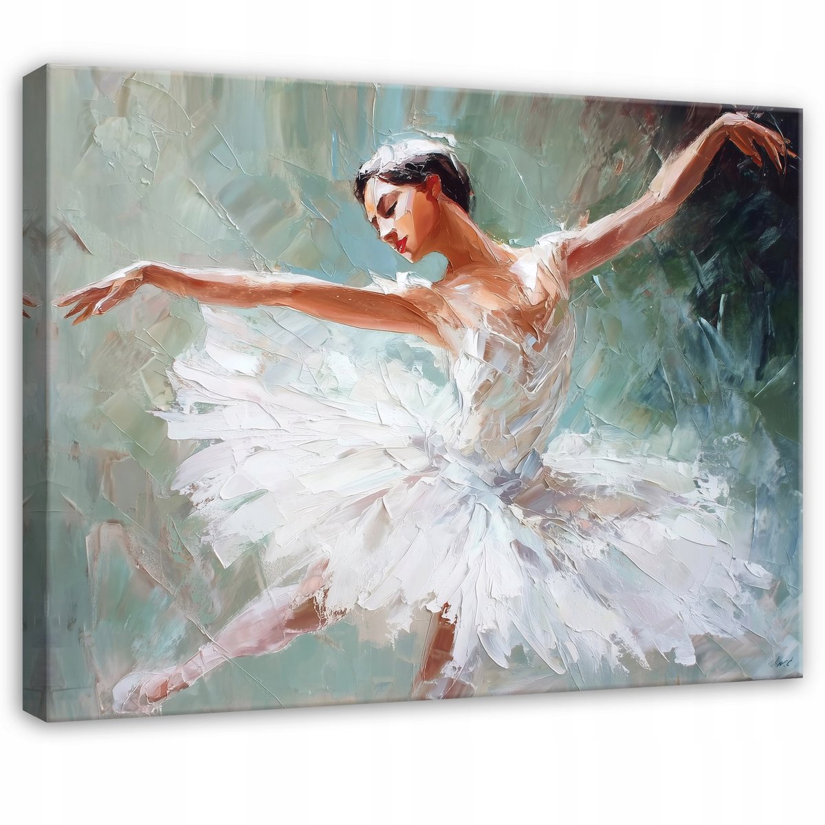 WALLARENA Schilderij op canvas - 60x40 cm - Pop Art ballerina - Geschikt voor slaapkamer, woonkamer, keuken Veelkleurig