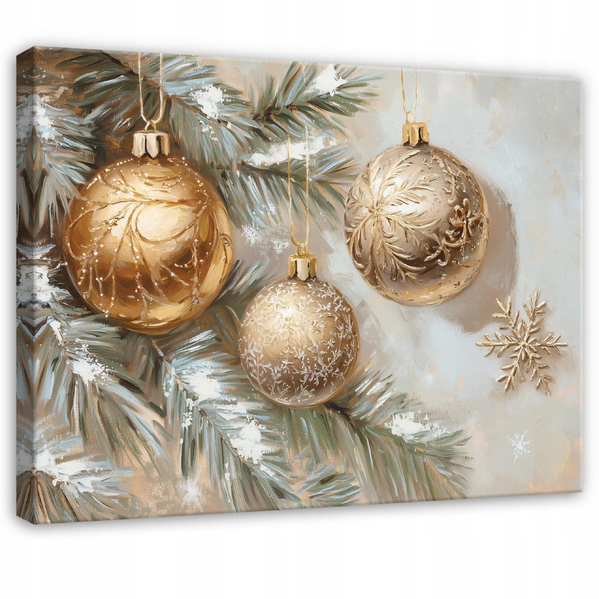 WALLARENA Schilderij op canvas - 40x30 cm - kerstboom met kerstballen - Geschikt voor slaapkamer en woonkamer Veelkleurig