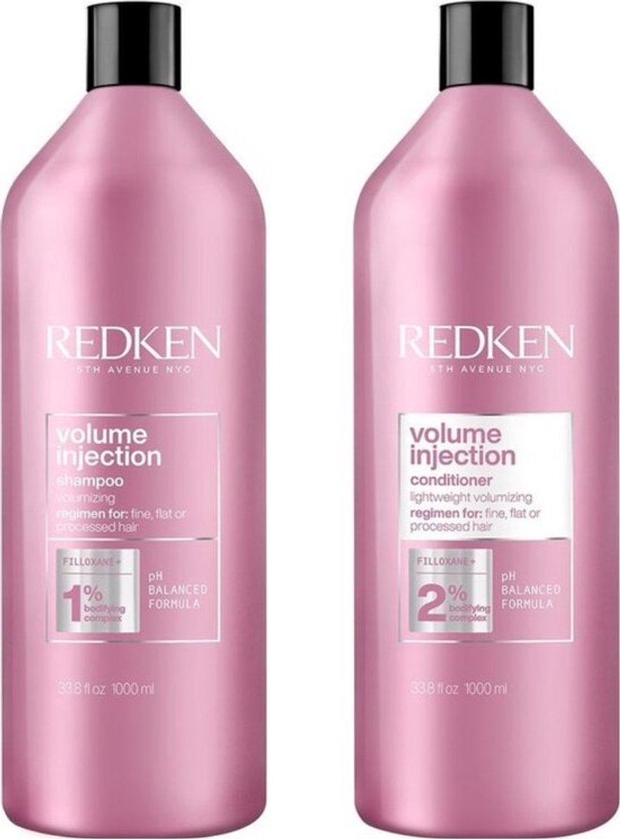 Redken Volume Injection Shampoo 1000ml + Conditioner 1000ml