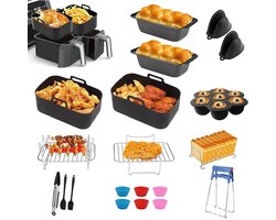Airfryer Accessoires Set - Geschikt voor Ninja Foodi AF300EU, AF400EU -19-Delige Heteluchtfriteuse Accessoireset