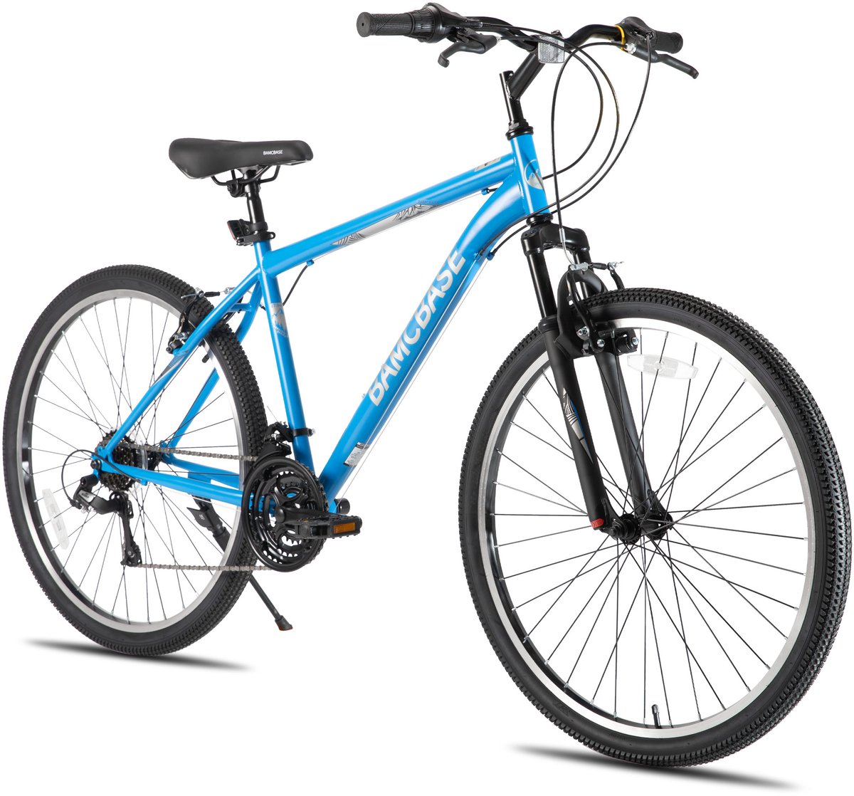 BAMCBASE Mountainbike - 29 Inch - 21 Versnellingen - Hardtail MTB voor Heren & Dames - V-Brakes - Blauw - Geschikt voor buitenactiviteiten in de lente