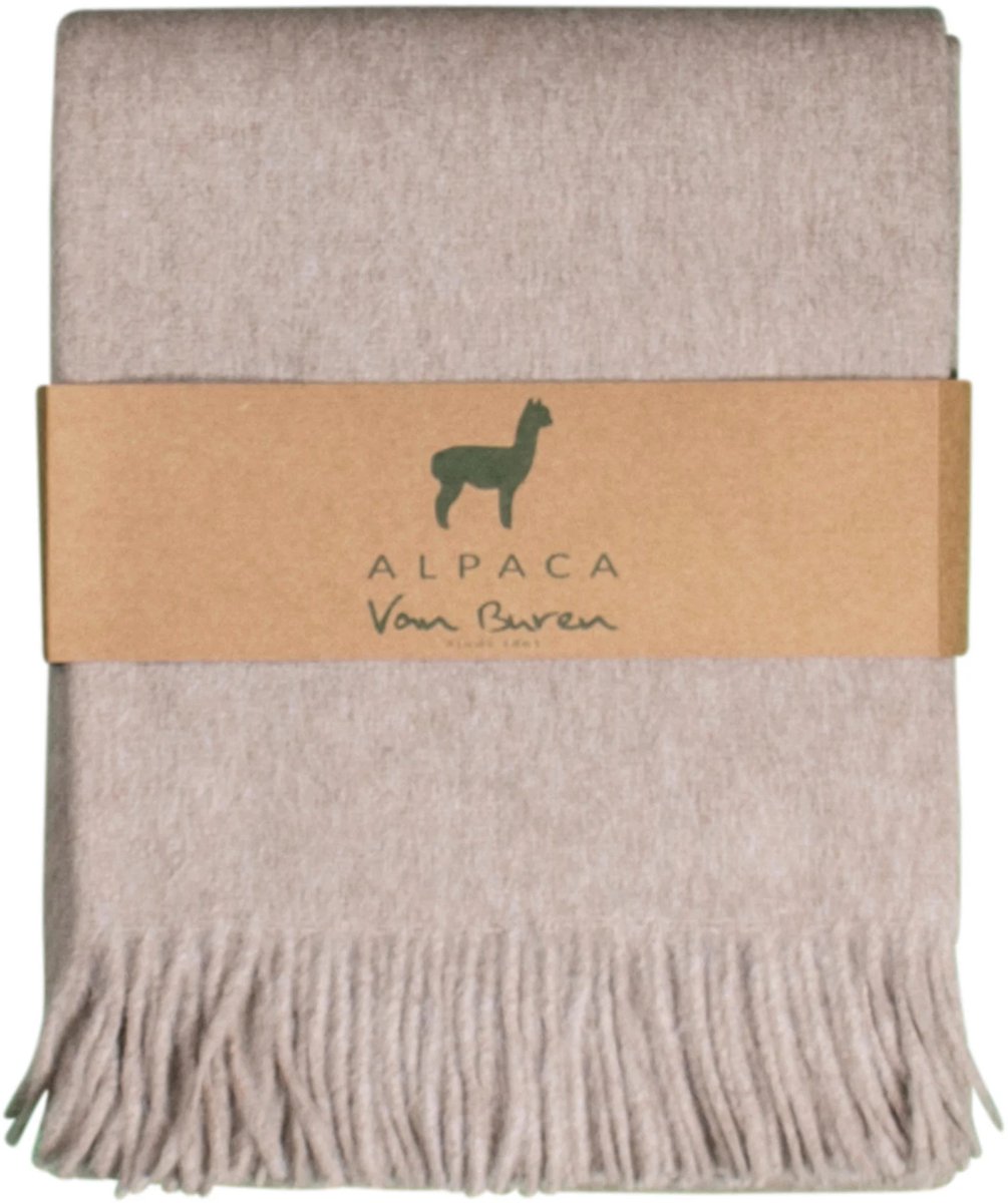 Van Buren - Alpaca wollen plaid - Licht beige - Deken van alpaca wol - 200x150cm