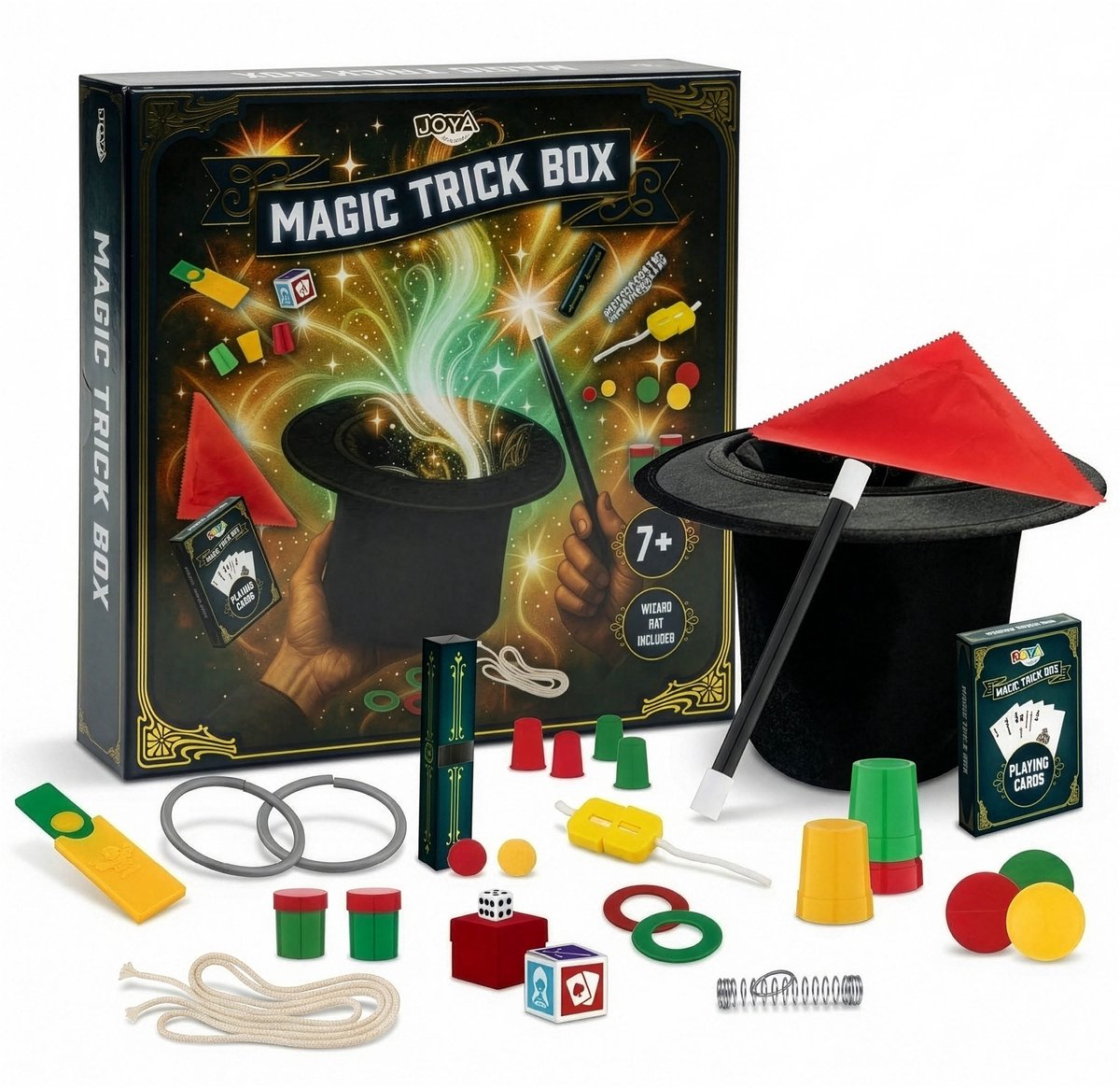 Goocheldoos - Inclusief Luxe Velvet Goochelhoed - Goochelset voor Kinderen vanaf 7 Jaar - Goochelen met Instructieboek - Joya Creative