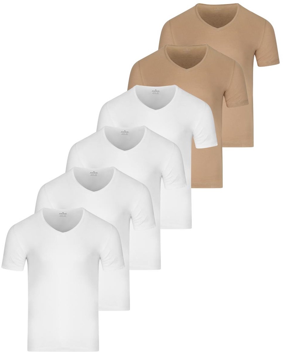 RAGMAN Heren onder t-shirts 6 pack Basic