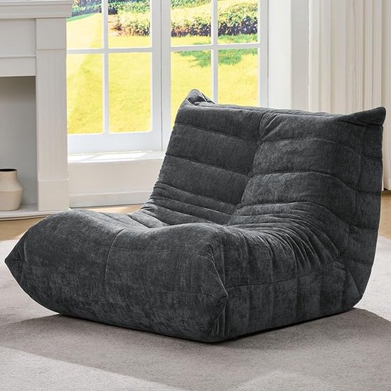 Ergonomische Suède Loveseat met 5-Punts Lichaamsondersteuning & Multifunctioneel Design- Grijs