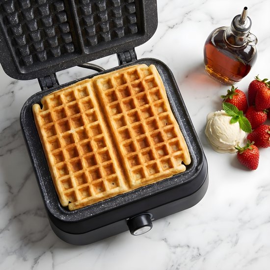 Zilan Wafelijzer 1500W – Dubbele Wafelmaker met Thermostaat – Anti-aanbak Wafelijzer – Belgische Wafels – Instelbare Temperatuur – Zwart — afbeelding 4