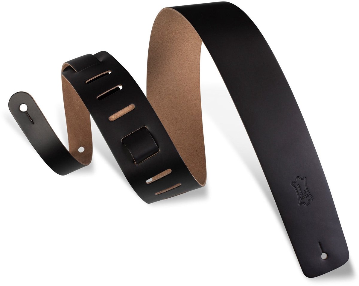 Levys Leathers M1-BLK lederen gitaarband - zwart