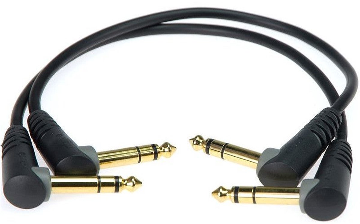 Klotz AB-JJA0030 2x patchkabel stereo 6.35 mm haaks 30 centimeter