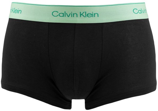 Zwarte Calvin Klein boxershort met lichtgroene tailleband.