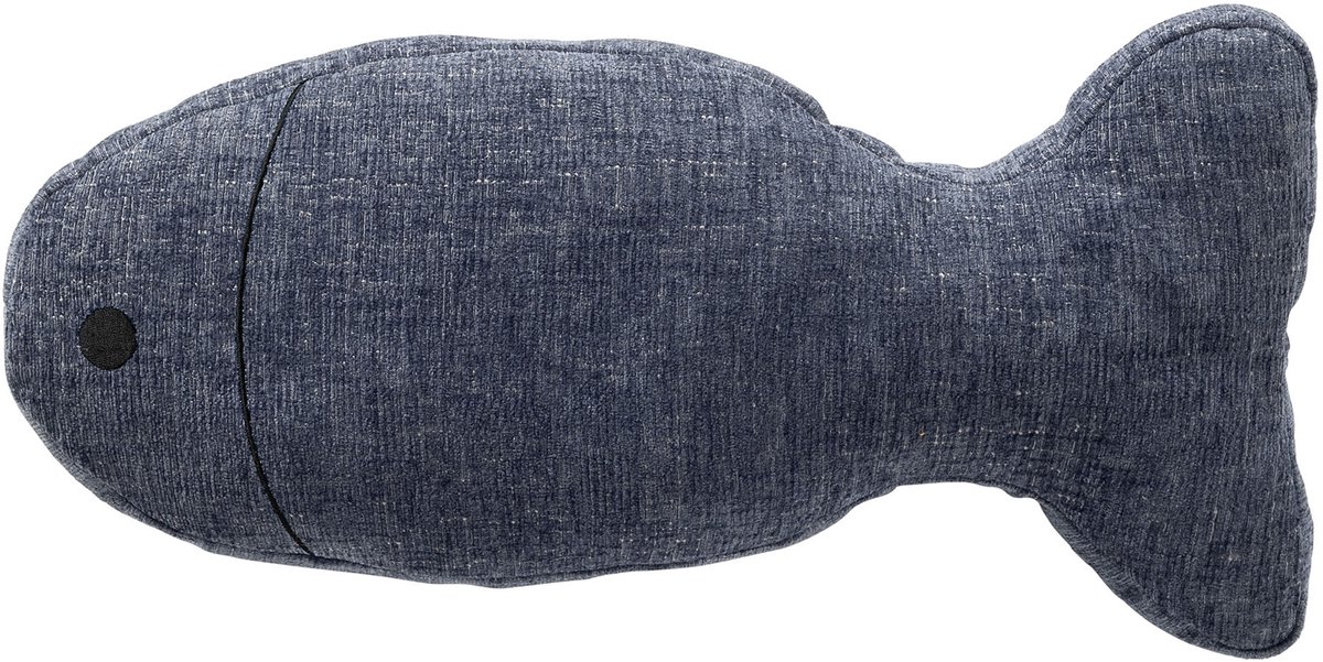 Dutch Decor FISH - sierkussen 45x22x4 cm - vis - Indian Teal - blauw