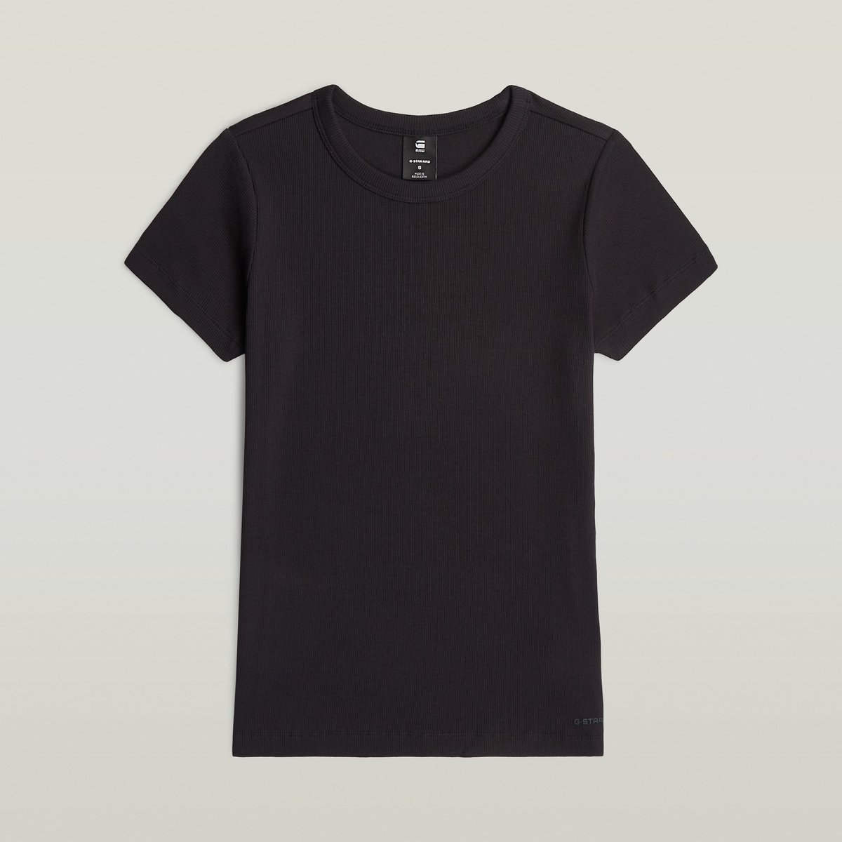 G-Star Slim rib t wmn Dames Tops Zwart