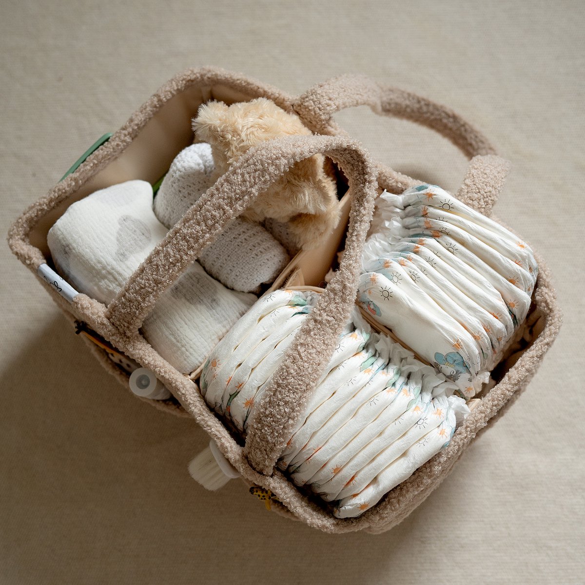 Muuzey Luiermandje - Teddy - Luiermand - Luiertas en Commodemandje - Babykameraccessoires - Opbergmand kinderkamer - Kraamcadeau - Babyshower thumbnail 4