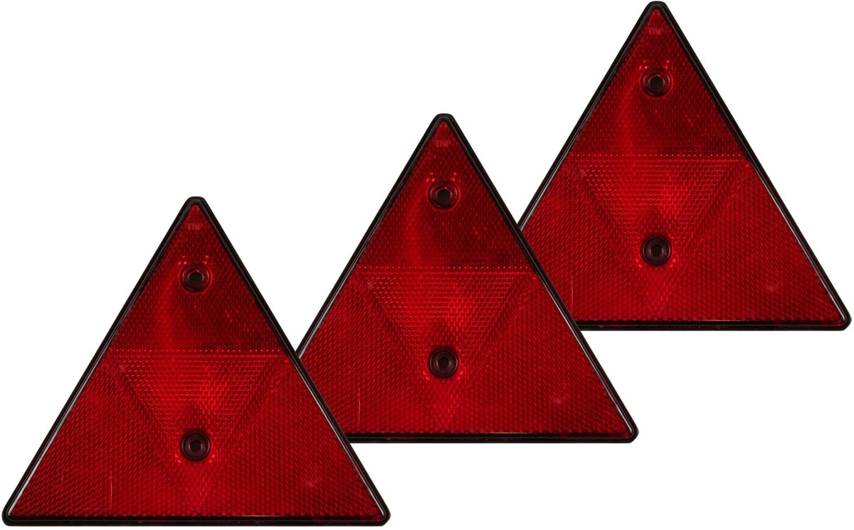 Benson driehoek reflector rood - 3x - 155 mm - E11 - losse reflector voor aanhanger