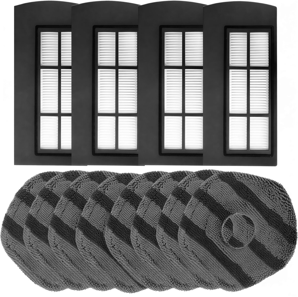 4x Filter, 8x Dweil doeken Geschikt voor Eufy X9 Pro - Vervangingsset Mop Pads