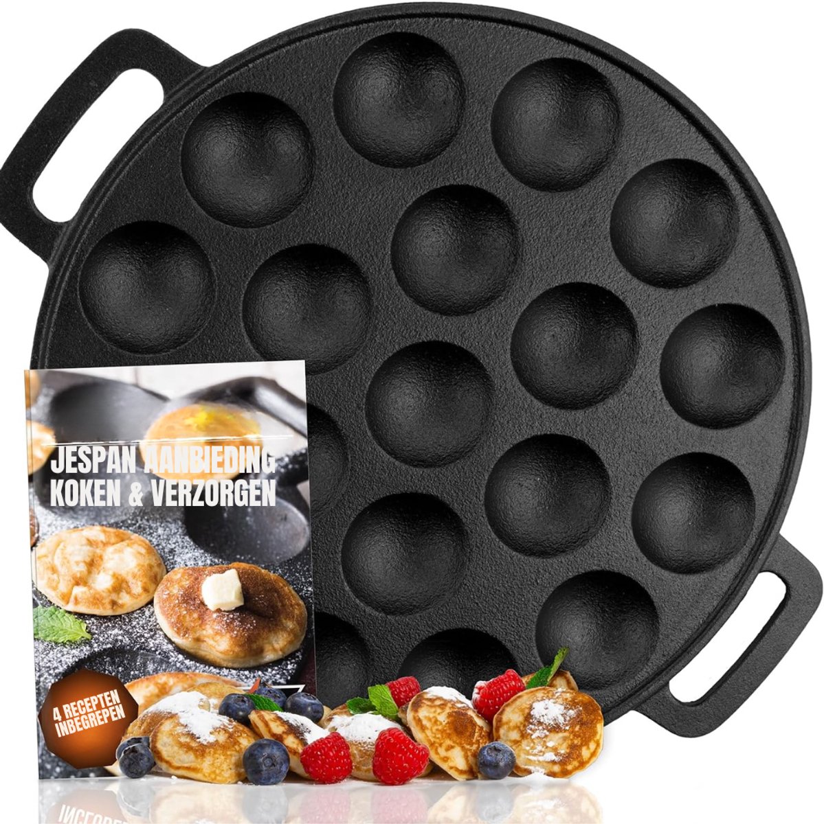MMM® Poffertjesmaker - Poffertjespan - Poffertjespan Electrisch - Zwart - 25 cm x 24 cm x 5 cm