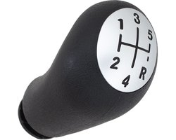 Modecar Renault Serie - Versnellingspook Knop - Zwart + Zilver - 5 Versnellingen