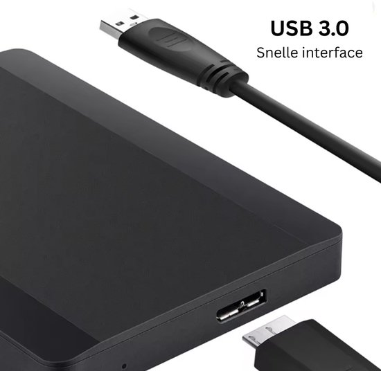 NBAP® Harde Schijf Extern - Draagbare - 1TB Opslag - Zwart — afbeelding 2