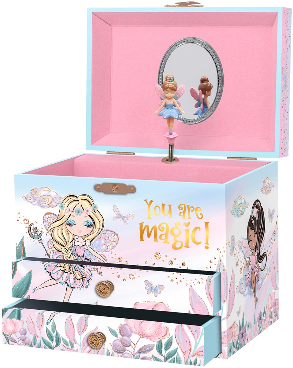 Giggle and Honey muziekdoos juwelen sprookjesprinses roze - kindercadeau.