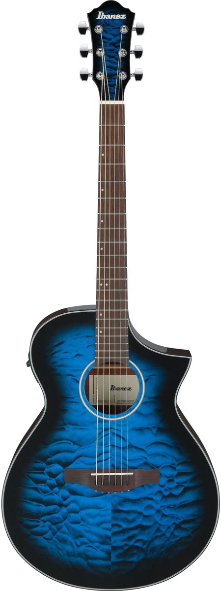 Ibanez AEWC16QA-TLH Transparent Blue Sunburst - Akoestische gitaar