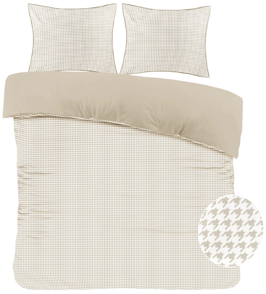 Papillon Joep Dekbedovertrek - Tweepersoons - 200x200/220 cm - zand