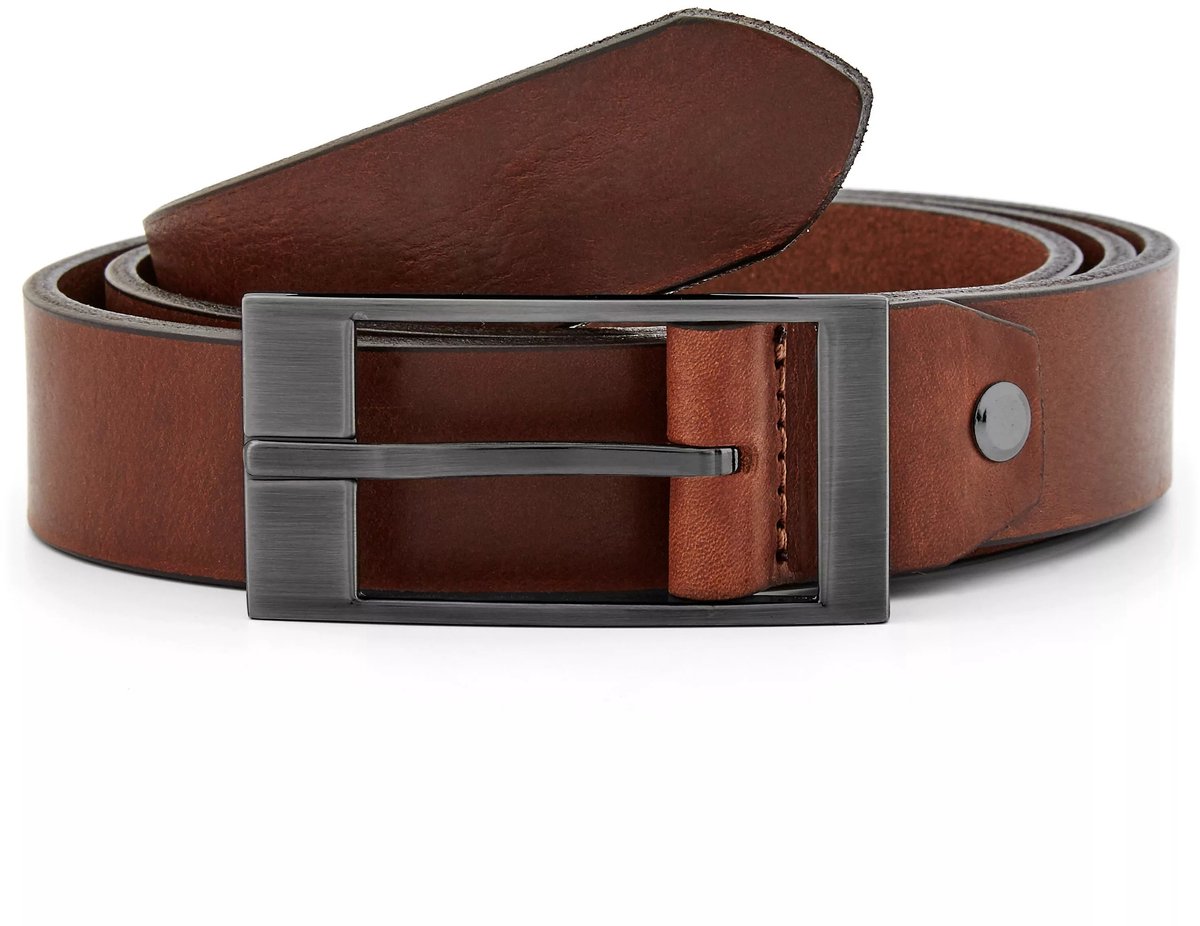 Moderne Donkerbruine Leren Riem
