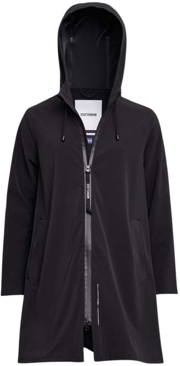 Damesslip met mackintosh Stutterheim Mosebacke Lightweight Suede Zwart