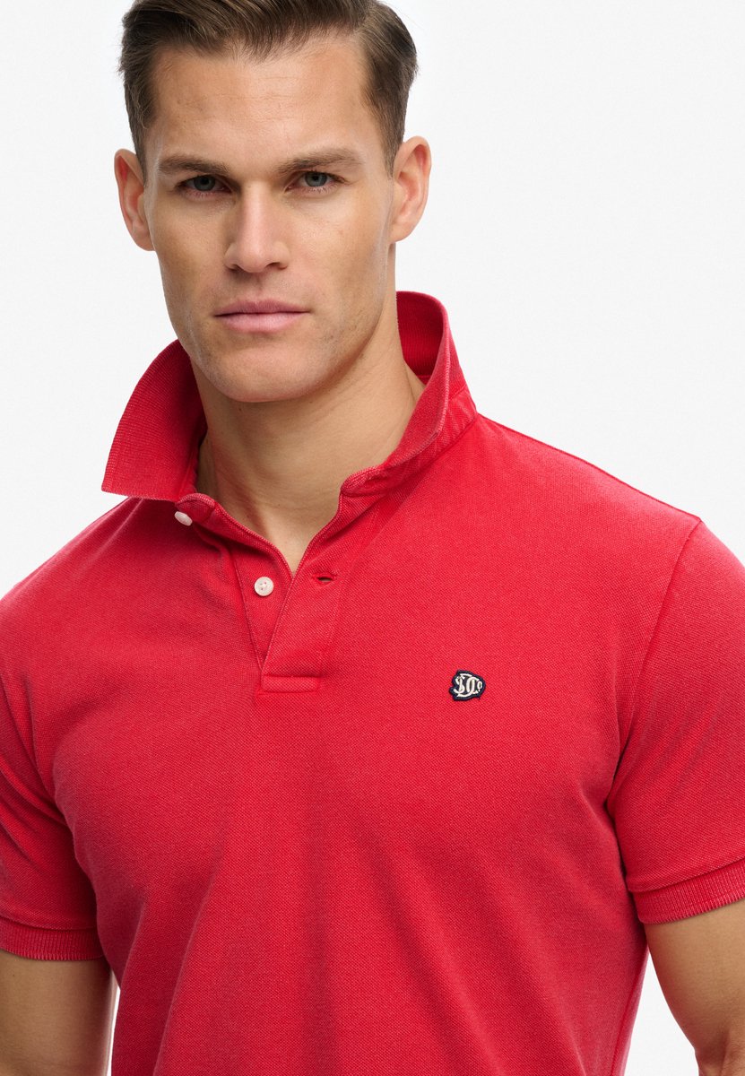 Superdry Vintage Destroy Korte Mouw Poloshirt M Man Rood