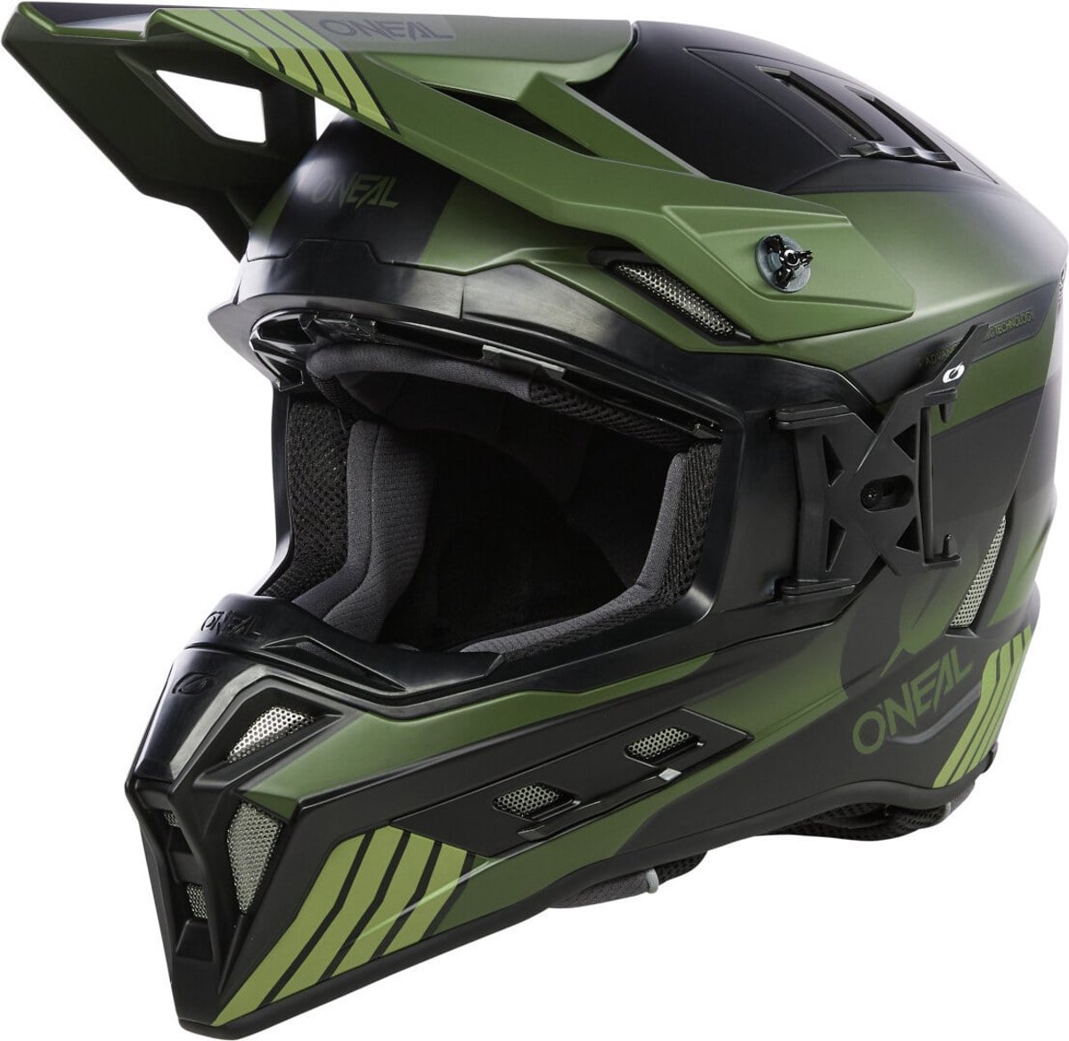 O'NEAL EX-SRS Hitch Mat Zwart Groen Crosshelm - Helm