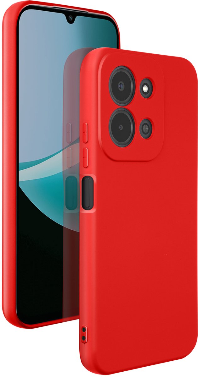 Avizar Hoesje voor Redmi 15C Soft-Touch Siliconen Fast Cover Serie, Rood