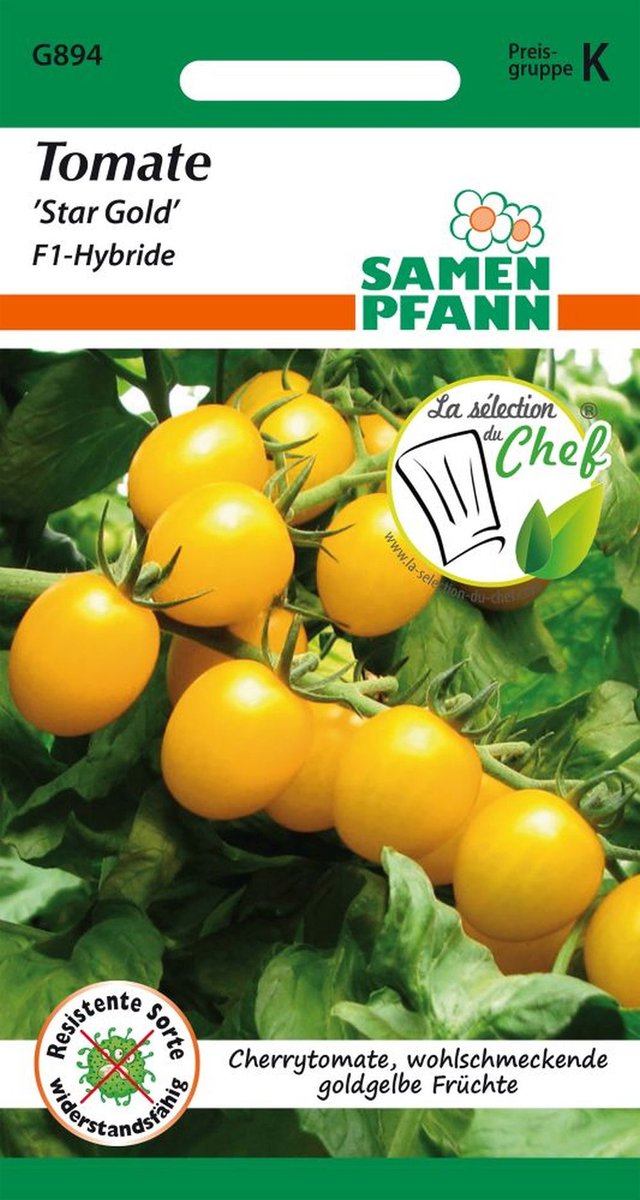 Tomaat, Star Gold F1 (Cherrytomaat) - Groentezaden Tomatenzaden