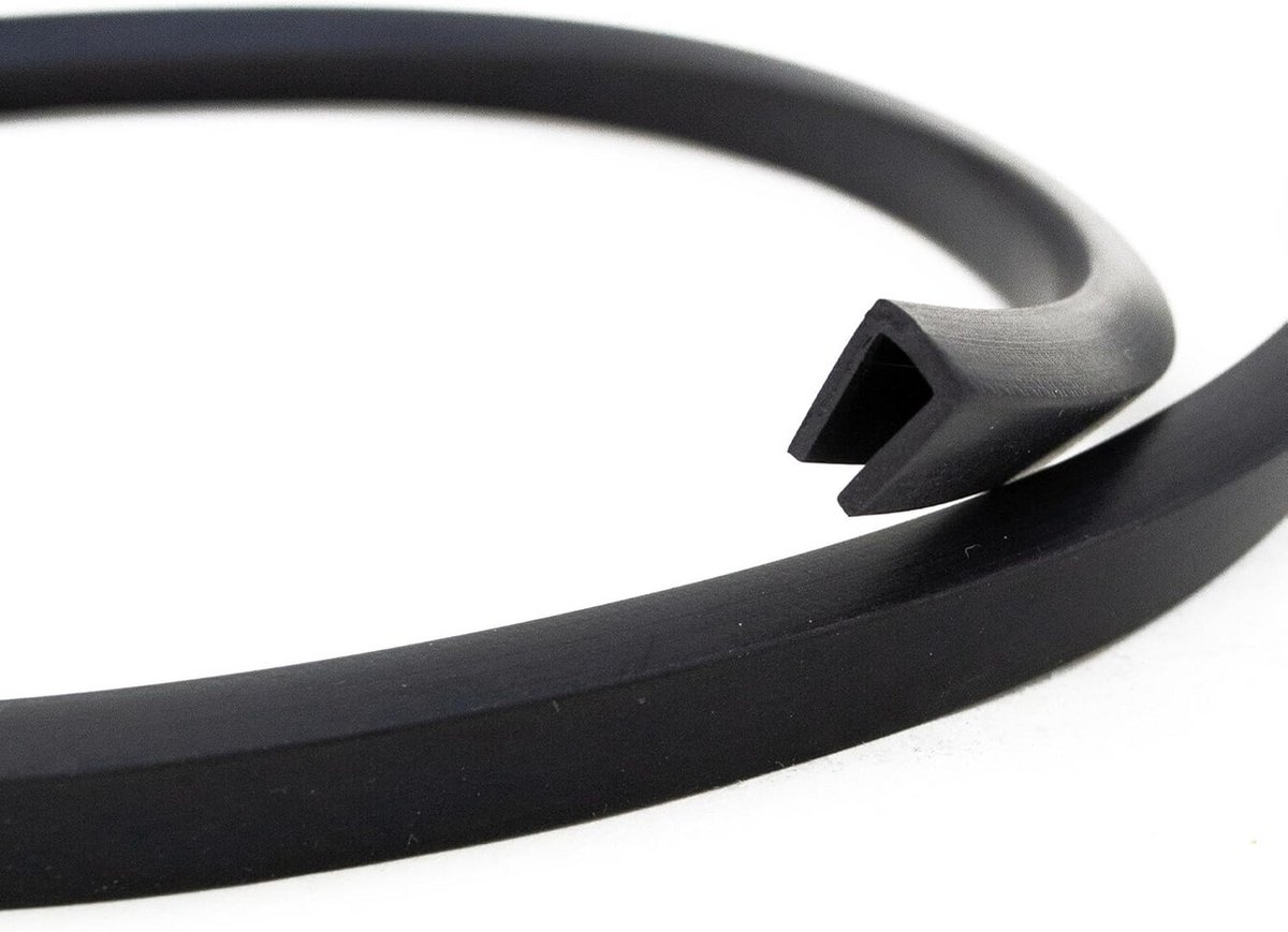 Flexibel Rubber Randprofiel Zwart - Afdichtprofiel met Splijtmaat 5,0 mm - 10 Meter