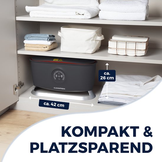 CLEANmaxx Compacte overhemden voor op reis, droogt en maakt overhemden en blouses glad en vervangt strijkijzer of stoomstrijkijzer [1.000 Watt CLEANmaxx Compacte overhemden voor op reis, droogt en maakt overhemden en blouses glad en vervangt strijkijzer of stoomstrijkijzer [1.000 Watt