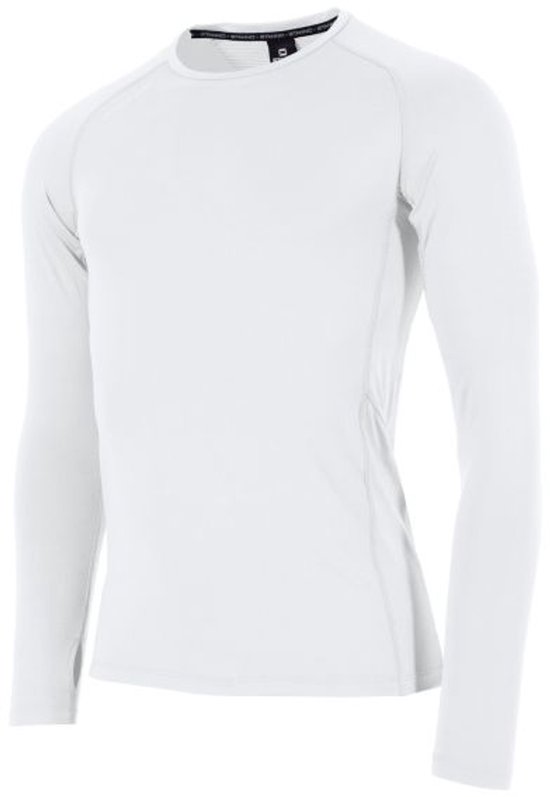 Wit, langarmig shirt van Stanno, met ronde hals en raglanmouwen.