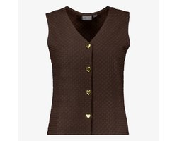 TwoDay dames gilet bruin met hartjes knopen - Maat S