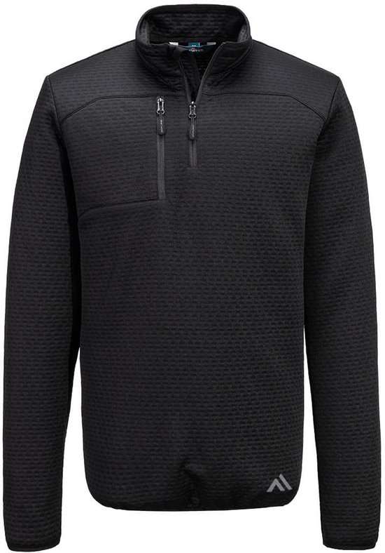 Portwest KX3 Sport Textured Sweatshirt met 1/4 rits KX376 - Zwart - XL