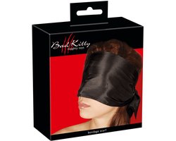 Bad Kitty - Satijnen Bondage Blinddoek Licht Transparant – Zwart