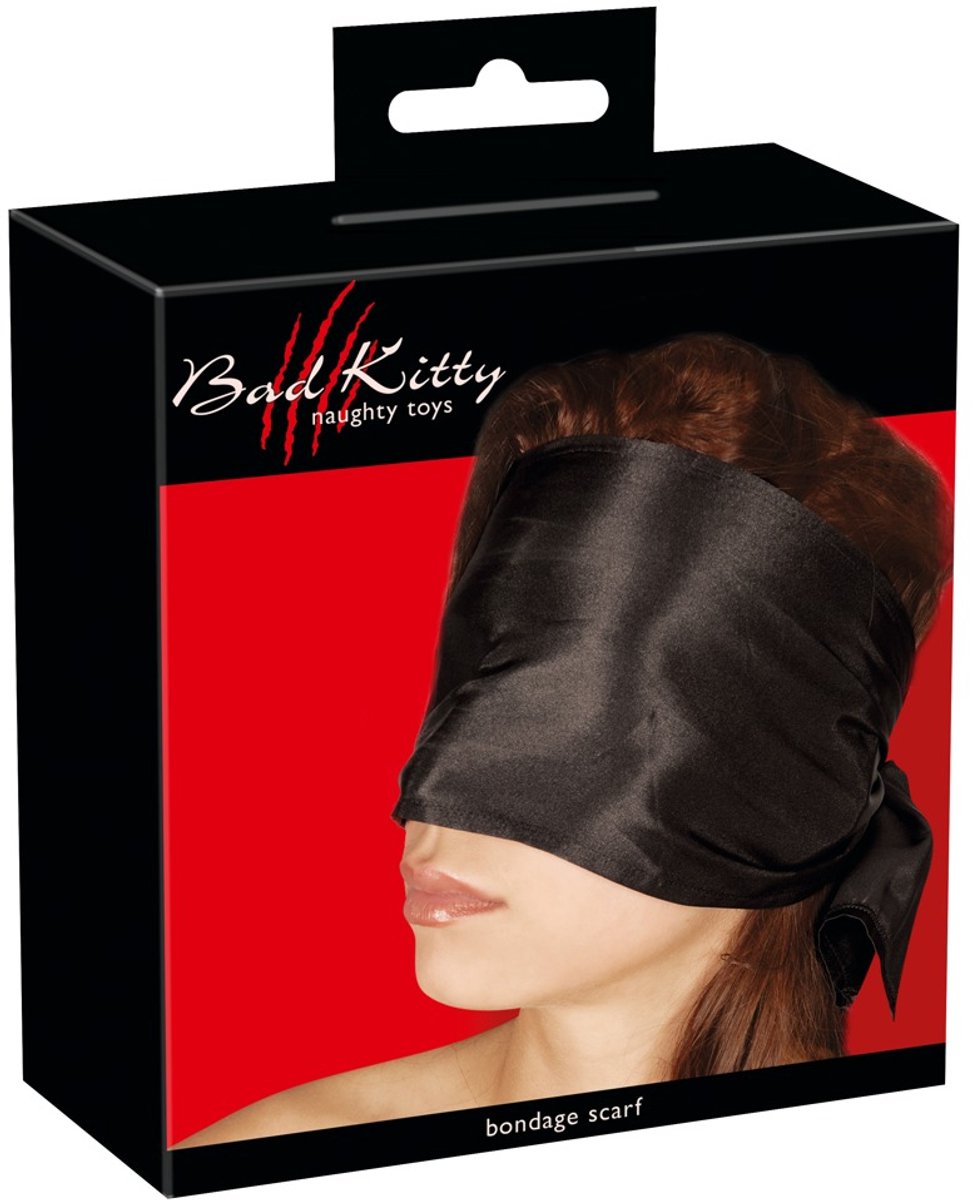 Zwart satijnen oogmasker