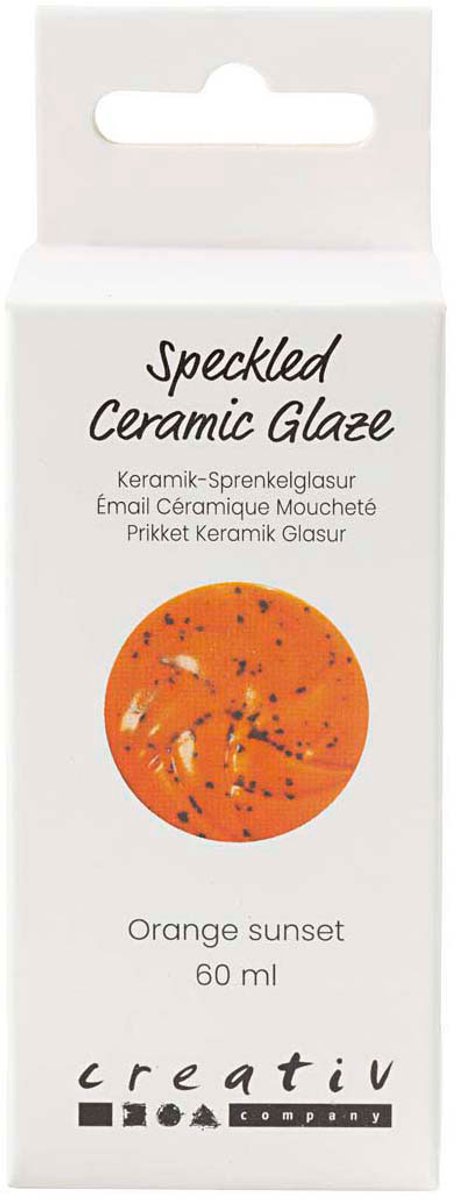 Creativ Company Gespikkeld keramiek glazuur 999-1060 c dekkend orange sun - 60ml afbeelding