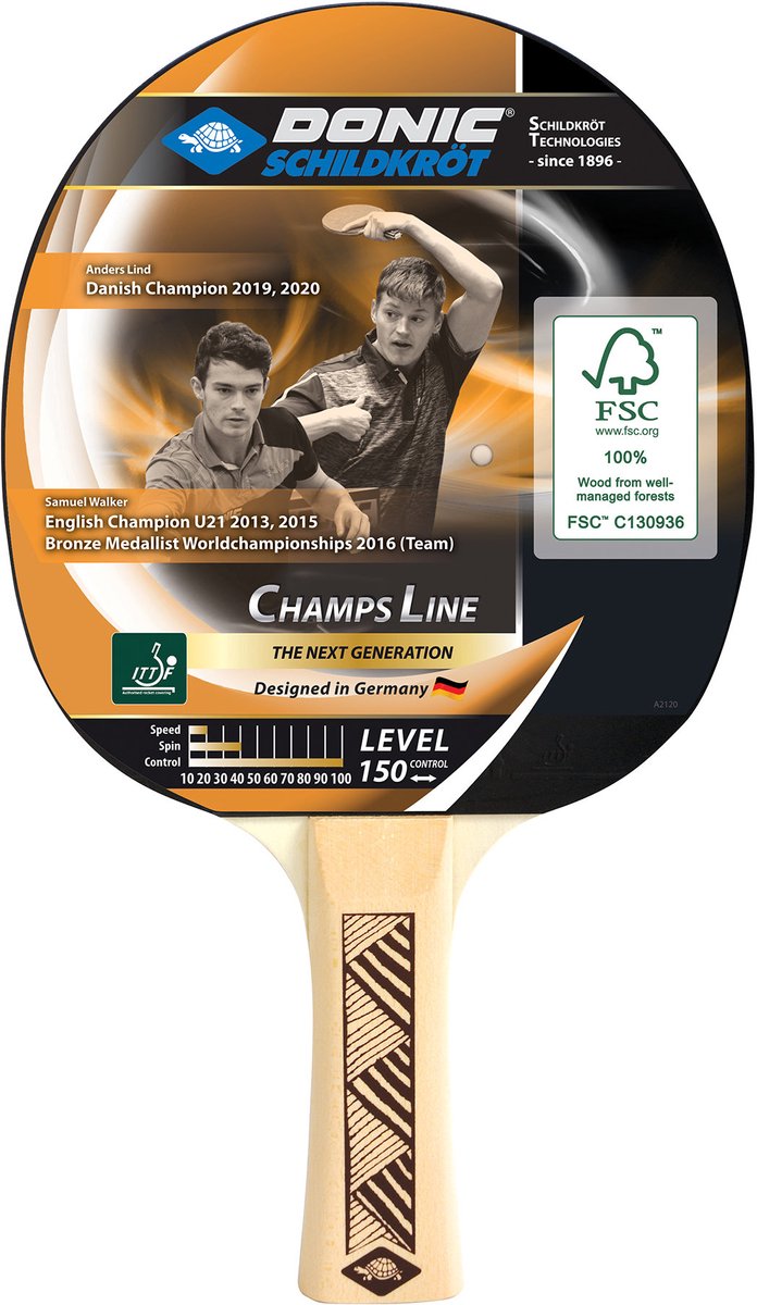 Donic Schildkröt Tafeltennisbat Champs Line 150 Naturel