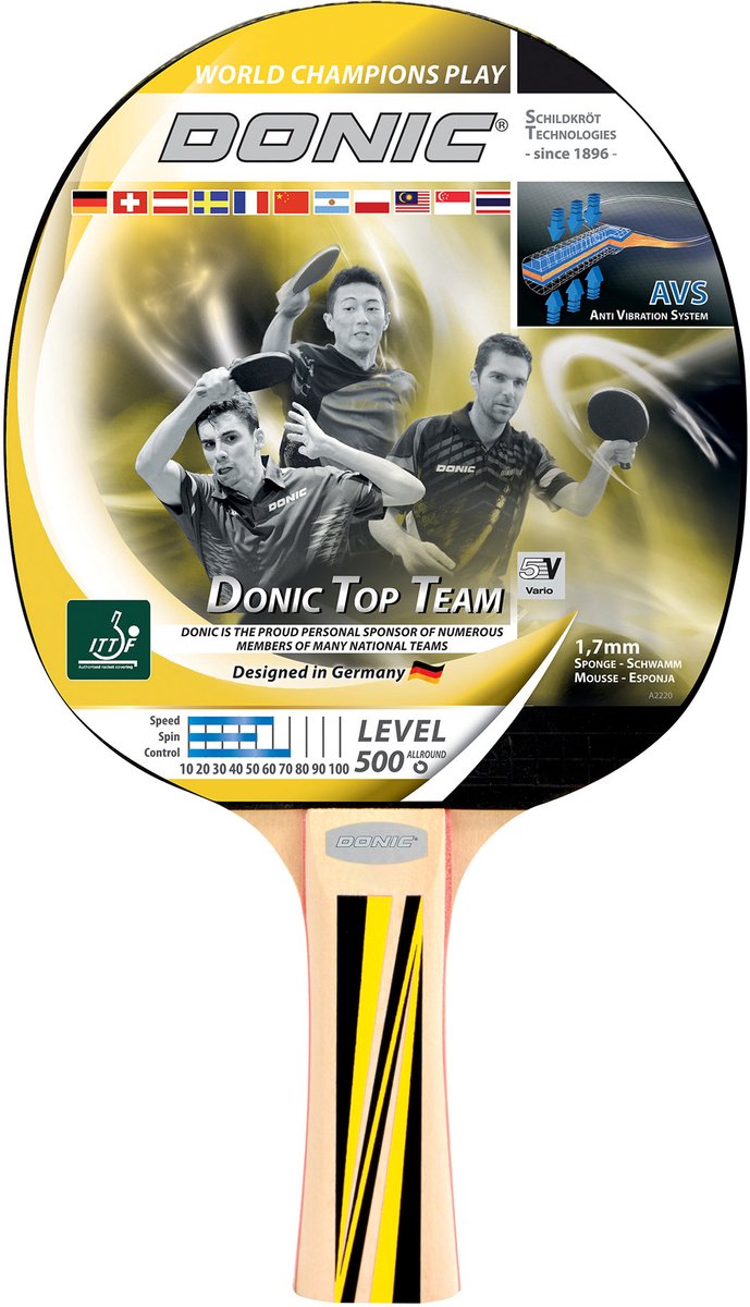 Donic Schildkröt Tafeltennisbat Top Team 500 Zwart